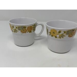 Noritake Progression Sunny Side Mugs‎ Set of 2 Coffee Cups AND saucers **read**